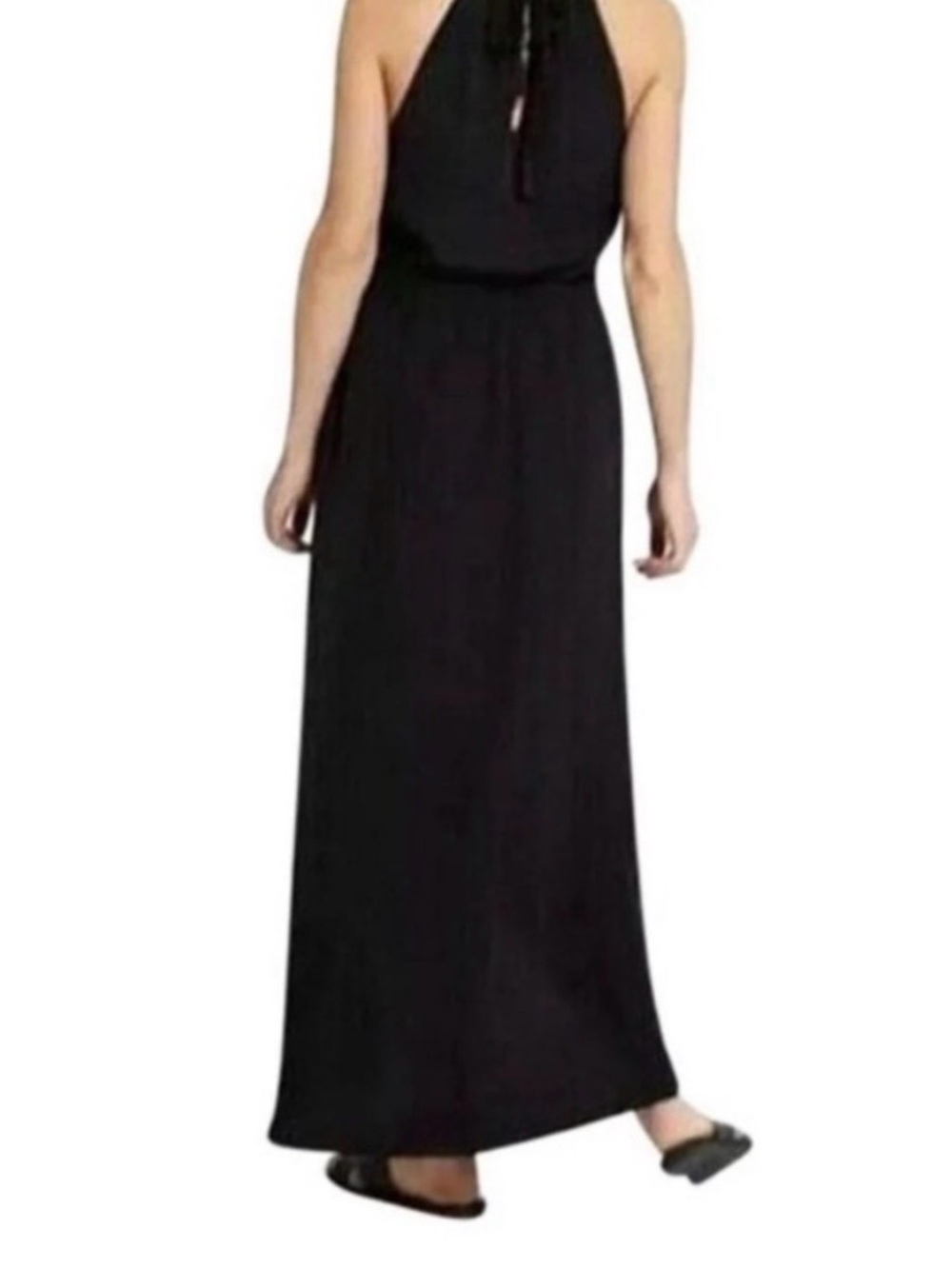 Athleta Black Halter Hilo Dress XS Drawstring Waist Removable Pads—Bra Optional!